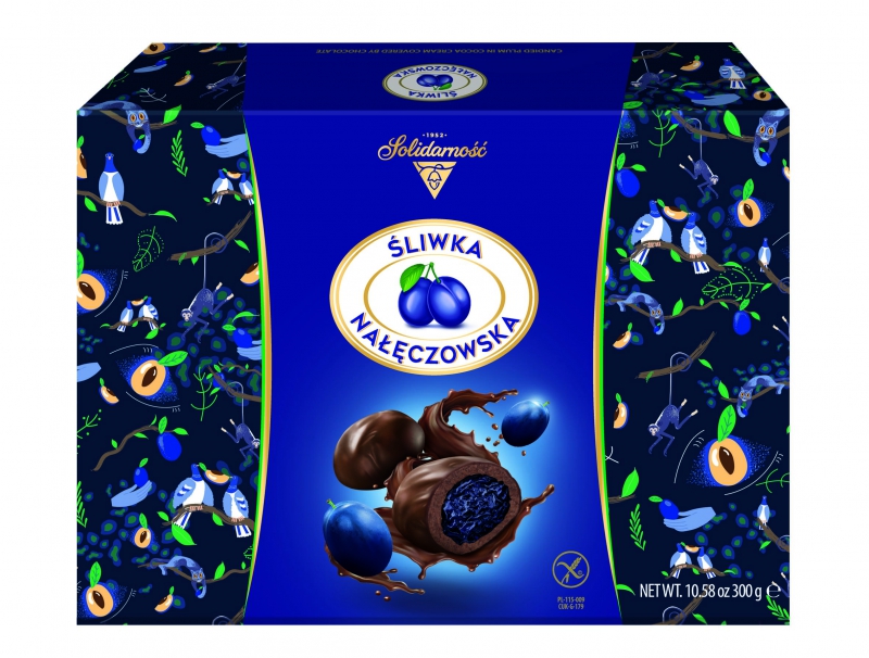 Solidarność Plum in Chocolate 190g, SLIWKA NALECZOWSKA