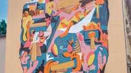 Wafelkowy mural na 25 urodziny Wafli Familijnych